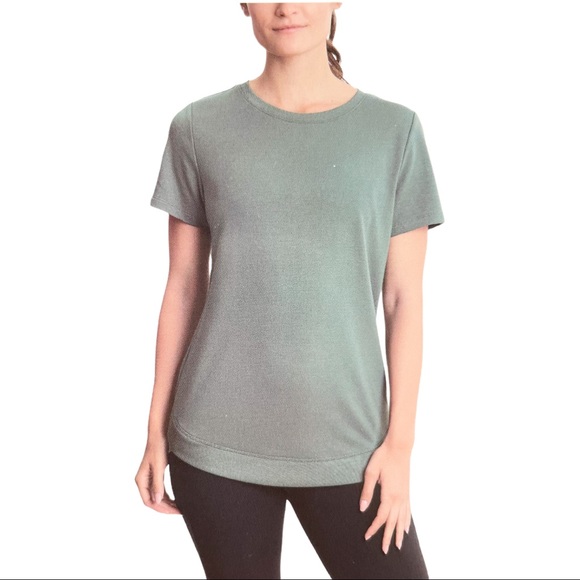 NWT DANSKIN Tulip Hem Tunic Short Sleeve Tee in Forest - Picture 1 of 3